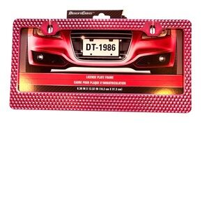 NWT License Plate Frame Pink Metallic